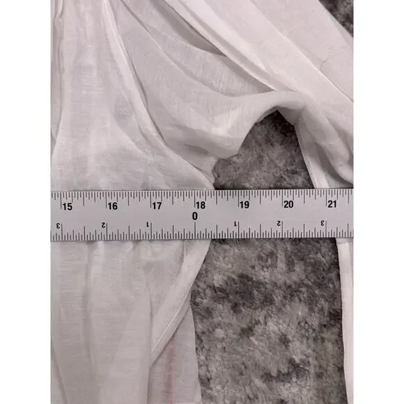 New Zadig Voltaire Top Medium Womens White Cotton Voile Cross Blouse Lightweight - Picture 4 of 9